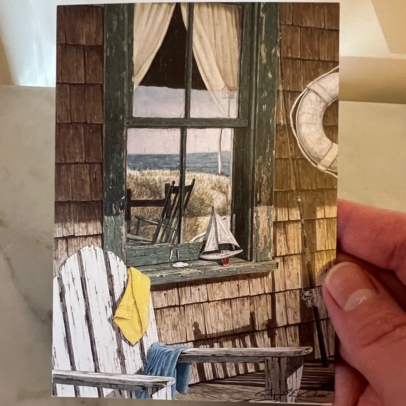 David E. Doss 20 Blank Small Note Cards Vintage Summer Weekend Beach House - Picture 6 of 6